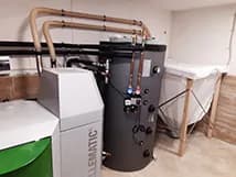 Пелетен котел ÖkoFEN Pellematic 20 kW с буфер Pelleaqua 600 л