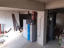 Пелетен котел Easypell 20 kW с буфер EasyAqua 350 л и подово отопление