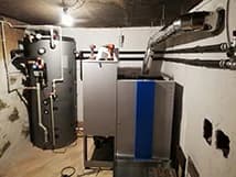 Пелетен котел Easypell 32 kW с буфер EasyAqua HSPR600 и соларна серпантина